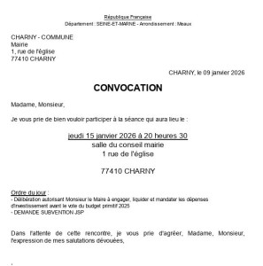 Convocation CM Janvier